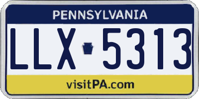 PA license plate LLX5313
