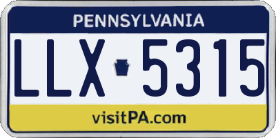 PA license plate LLX5315