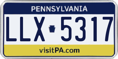 PA license plate LLX5317