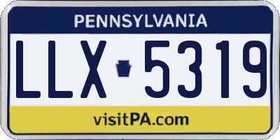 PA license plate LLX5319