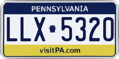 PA license plate LLX5320