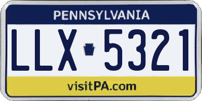 PA license plate LLX5321