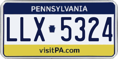 PA license plate LLX5324