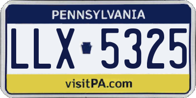 PA license plate LLX5325