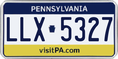 PA license plate LLX5327