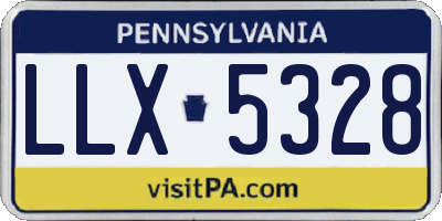 PA license plate LLX5328