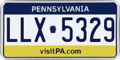 PA license plate LLX5329