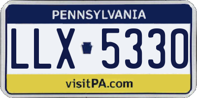 PA license plate LLX5330