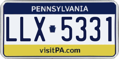 PA license plate LLX5331