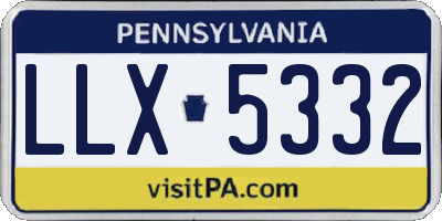 PA license plate LLX5332
