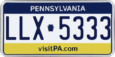 PA license plate LLX5333