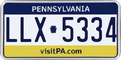 PA license plate LLX5334