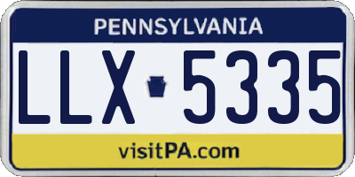 PA license plate LLX5335
