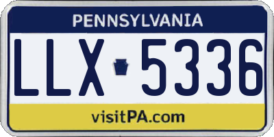 PA license plate LLX5336