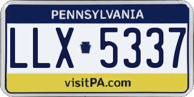 PA license plate LLX5337