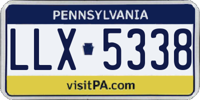 PA license plate LLX5338