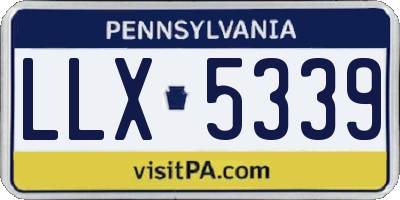 PA license plate LLX5339