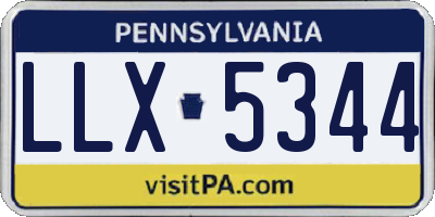 PA license plate LLX5344