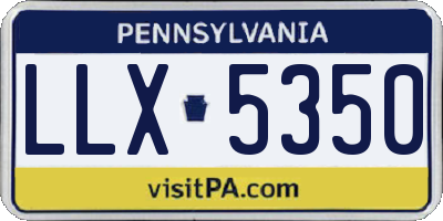 PA license plate LLX5350