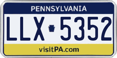 PA license plate LLX5352