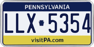 PA license plate LLX5354