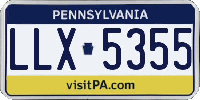 PA license plate LLX5355