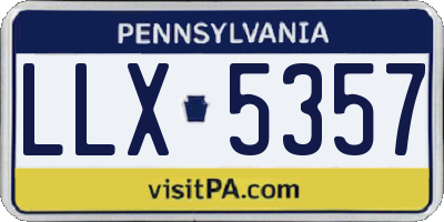 PA license plate LLX5357