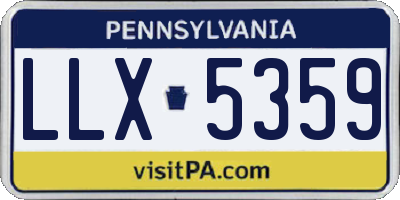 PA license plate LLX5359