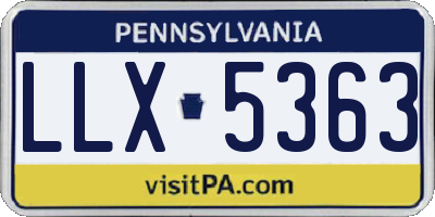 PA license plate LLX5363