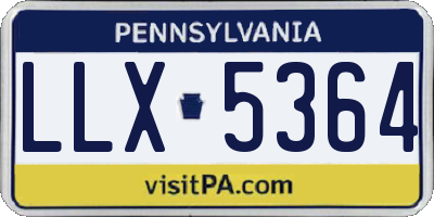 PA license plate LLX5364