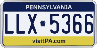 PA license plate LLX5366