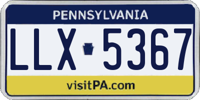 PA license plate LLX5367