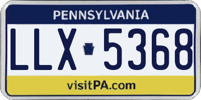 PA license plate LLX5368
