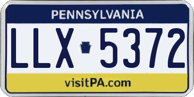 PA license plate LLX5372