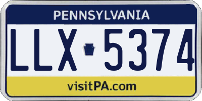PA license plate LLX5374