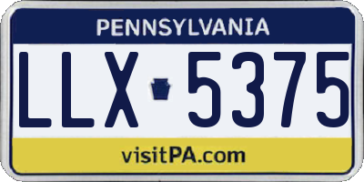 PA license plate LLX5375