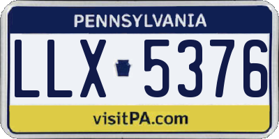 PA license plate LLX5376