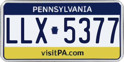 PA license plate LLX5377