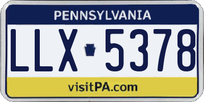 PA license plate LLX5378
