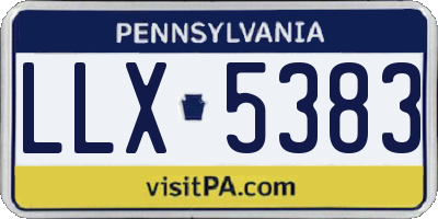 PA license plate LLX5383