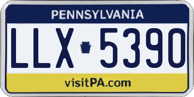 PA license plate LLX5390