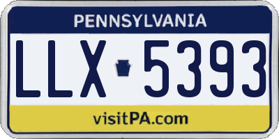 PA license plate LLX5393