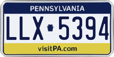PA license plate LLX5394
