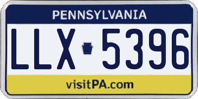 PA license plate LLX5396