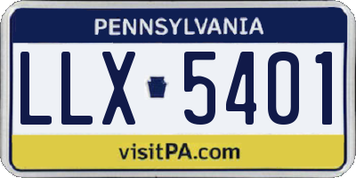 PA license plate LLX5401