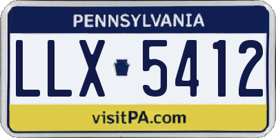 PA license plate LLX5412