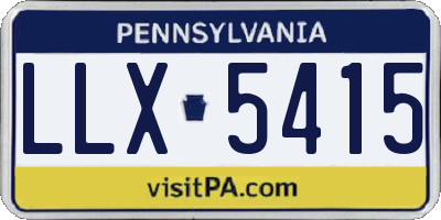 PA license plate LLX5415