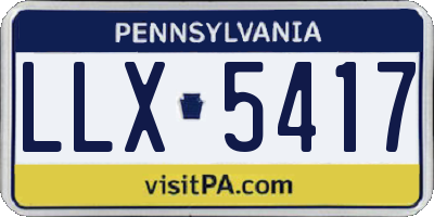 PA license plate LLX5417