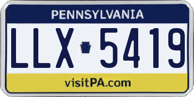 PA license plate LLX5419
