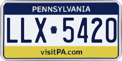 PA license plate LLX5420